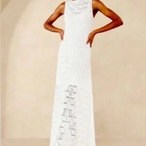 Banana Republic White Lace Maxi Dress